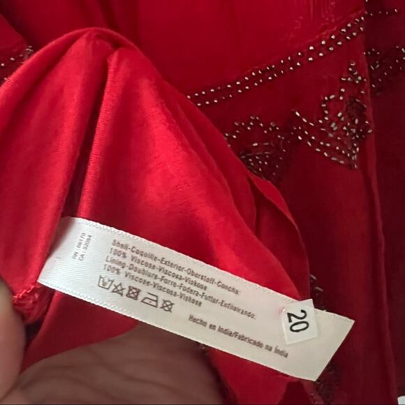 Free People Red Beaded Sleeveless Swing Dress - Picture 4 of 9